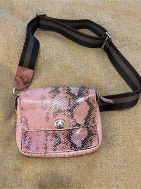 Rachel Comey Pink Snakeskin Crossbody Belt Bag Fanny Pack